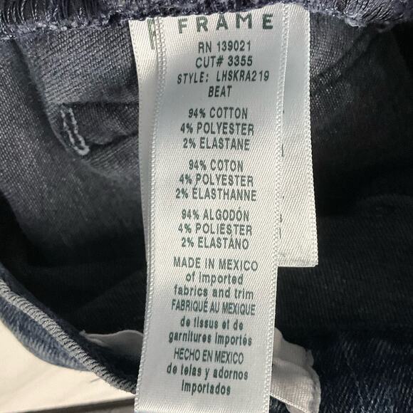 FRAME Le High Skinny Raw Edge Beat Wash Indigo High Waist Slim Blue Jeans sz 25 - Picture 10 of 15